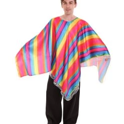 HPO Adult Men's Mexican Serape Poncho International Costume | Patriotic Cosplay Costume