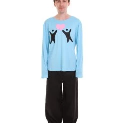 HPO Adult Men's Valentine's Day Falling In Love Long Sleeve Costumes | Lt. Blue Cosplay Costume