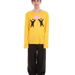HPO Adult Men's Valentine's Day Falling In Love Long Sleeve Costumes | Yellow Cosplay Costume