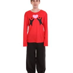 HPO Adult Men's Valentine's Day Falling In Love Red Long Sleeve Costumes | Red Cosplay Costume