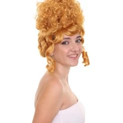 HPO Women's Womens French Renaisance Marie Antoinette Wig | Brown Historical Wigs | Premium Breathable Capless Cap