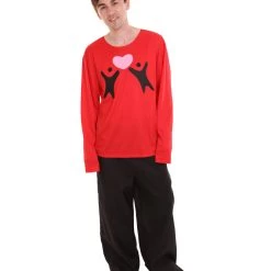 HPO Adult Men's Valentine's Day Falling In Love Red Long Sleeve Costumes | Red Cosplay Costume