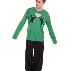HPO Adult Men's Valentine's Day Falling In Love Long Sleeve Costumes | Dk. Green Cosplay Costume