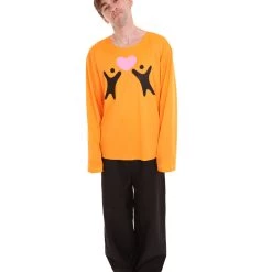 HPO Adult Men's Valentine's Day Falling In Love Long Sleeve Costumes | Orange Cosplay Costume