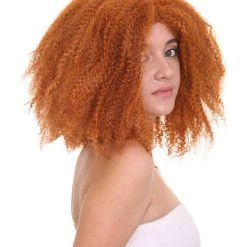 HPO Orange Witch Womens Wig | Horror Ghostly Cosplay Halloween Wig | Premium Breathable Capless Cap Women's
