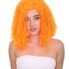 HPO Womens Animation Orange Curly Wig | Orange TV/Movie Wigs | Premium Breathable Capless Cap Women's
