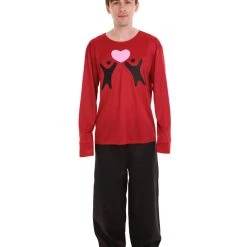 HPO Adult Men's Valentine's Day Falling In Love Wine Red Long Sleeve Costumes | Red Cosplay Costume