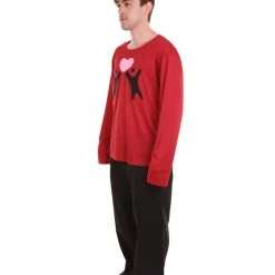 HPO Adult Men's Valentine's Day Falling In Love Wine Red Long Sleeve Costumes | Red Cosplay Costume