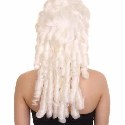 HPO Women's Womens Colonial Lady Wig | White Historical Wigs | Premium Breathable Capless Cap