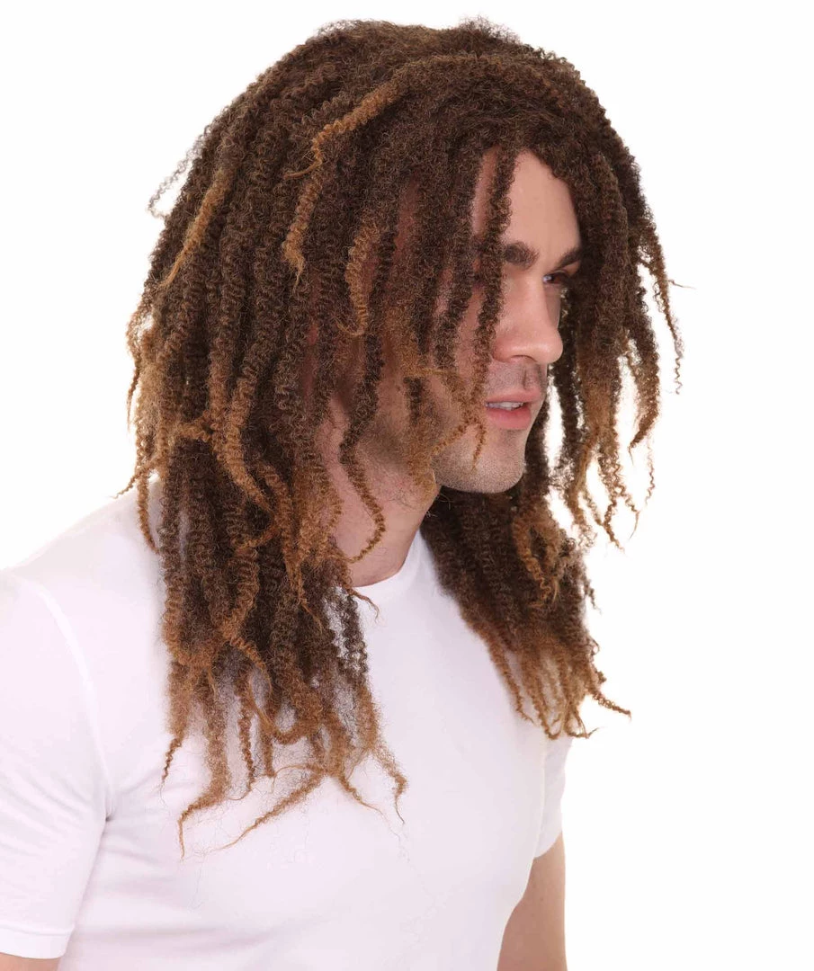 HPO Men's Rasta Mens Wig | Brown Cosplay Halloween Wig | Premium Breathable Capless Cap 6 HPO Men's Rasta Mens Wig | Brown Cosplay Halloween Wig | Premium Breathable Capless Cap