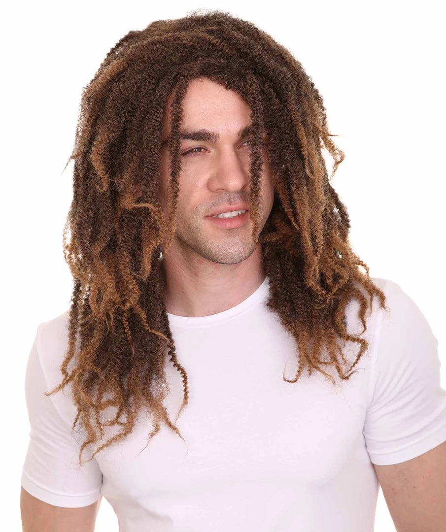 HPO Men's Rasta Mens Wig | Brown Cosplay Halloween Wig | Premium Breathable Capless Cap 1 HPO Men's Rasta Mens Wig | Brown Cosplay Halloween Wig | Premium Breathable Capless Cap