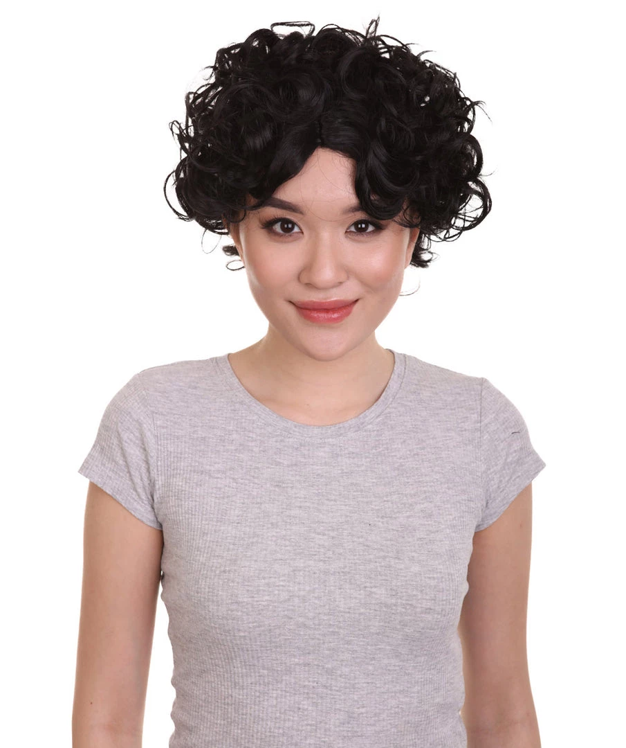 HPO Sexy Womens Wig | Black Curly Wig | Premium Breathable Capless Cap Men's 1 HPO Sexy Womens Wig | Black Curly Wig | Premium Breathable Capless Cap Men's