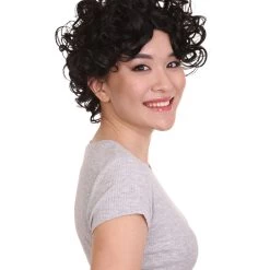 HPO Sexy Womens Wig | Black Curly Wig | Premium Breathable Capless Cap Men's 13 HPO Sexy Womens Wig | Black Curly Wig | Premium Breathable Capless Cap Men's