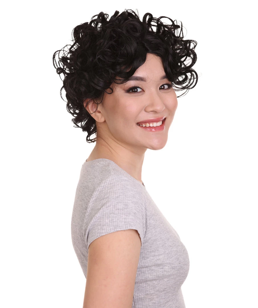 HPO Sexy Womens Wig | Black Curly Wig | Premium Breathable Capless Cap Men's 5 HPO Sexy Womens Wig | Black Curly Wig | Premium Breathable Capless Cap Men's