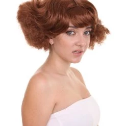 HPO Women's 1920's Hollywood Starlet Womens Wig | Brown Vintage Wig | Premium Breathable Capless Cap