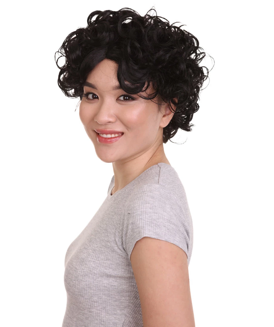 HPO Sexy Womens Wig | Black Curly Wig | Premium Breathable Capless Cap Men's 2 HPO Sexy Womens Wig | Black Curly Wig | Premium Breathable Capless Cap Men's