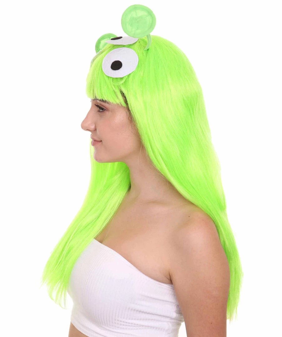 HPO Women's Womens Aliens Wig With 2 Antennaes | Green TV/Movie Wigs | Premium Breathable Capless Cap 3 HPO Women's Womens Aliens Wig With 2 Antennaes | Green TV/Movie Wigs | Premium Breathable Capless Cap