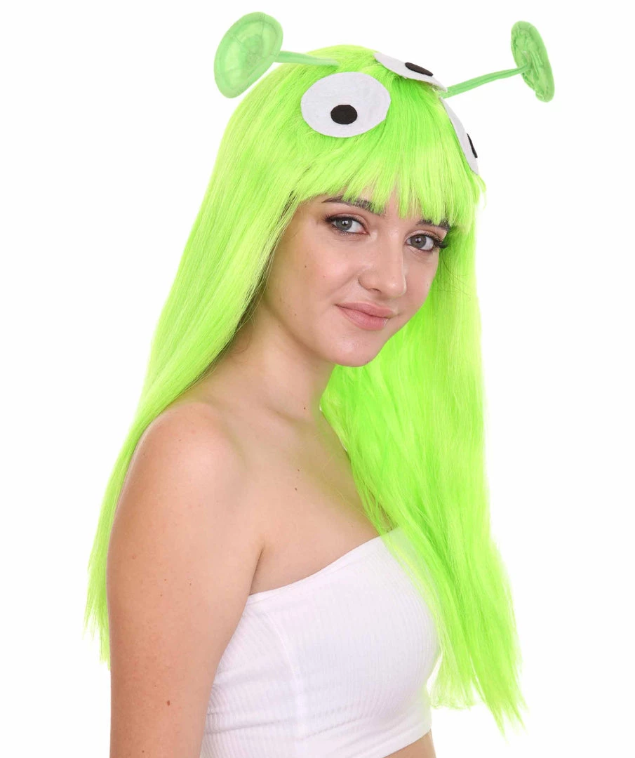 HPO Women's Womens Aliens Wig With 2 Antennaes | Green TV/Movie Wigs | Premium Breathable Capless Cap 5 HPO Women's Womens Aliens Wig With 2 Antennaes | Green TV/Movie Wigs | Premium Breathable Capless Cap