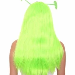 HPO Women's Womens Aliens Wig With 2 Antennaes | Green TV/Movie Wigs | Premium Breathable Capless Cap 11 HPO Women's Womens Aliens Wig With 2 Antennaes | Green TV/Movie Wigs | Premium Breathable Capless Cap
