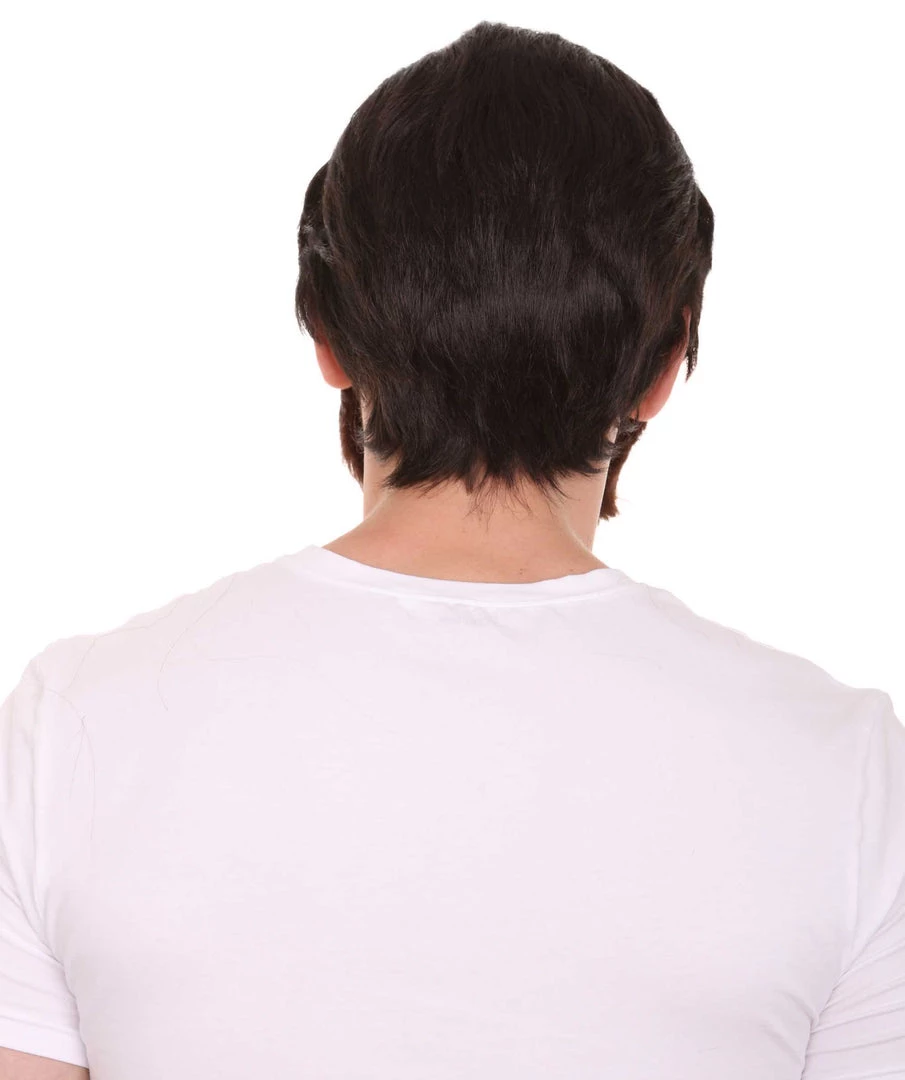 HPO Men's Mens Horror Movie Dk. Brown Wig And Full Beard | TV/Movie Wigs | Premium Breathable Capless Cap 5 HPO Men's Mens Horror Movie Dk. Brown Wig And Full Beard | TV/Movie Wigs | Premium Breathable Capless Cap