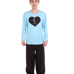 HPO Adult Men's My Heart Is Broken Long Sleeve Costumes | Lt. Blue Halloween Costume