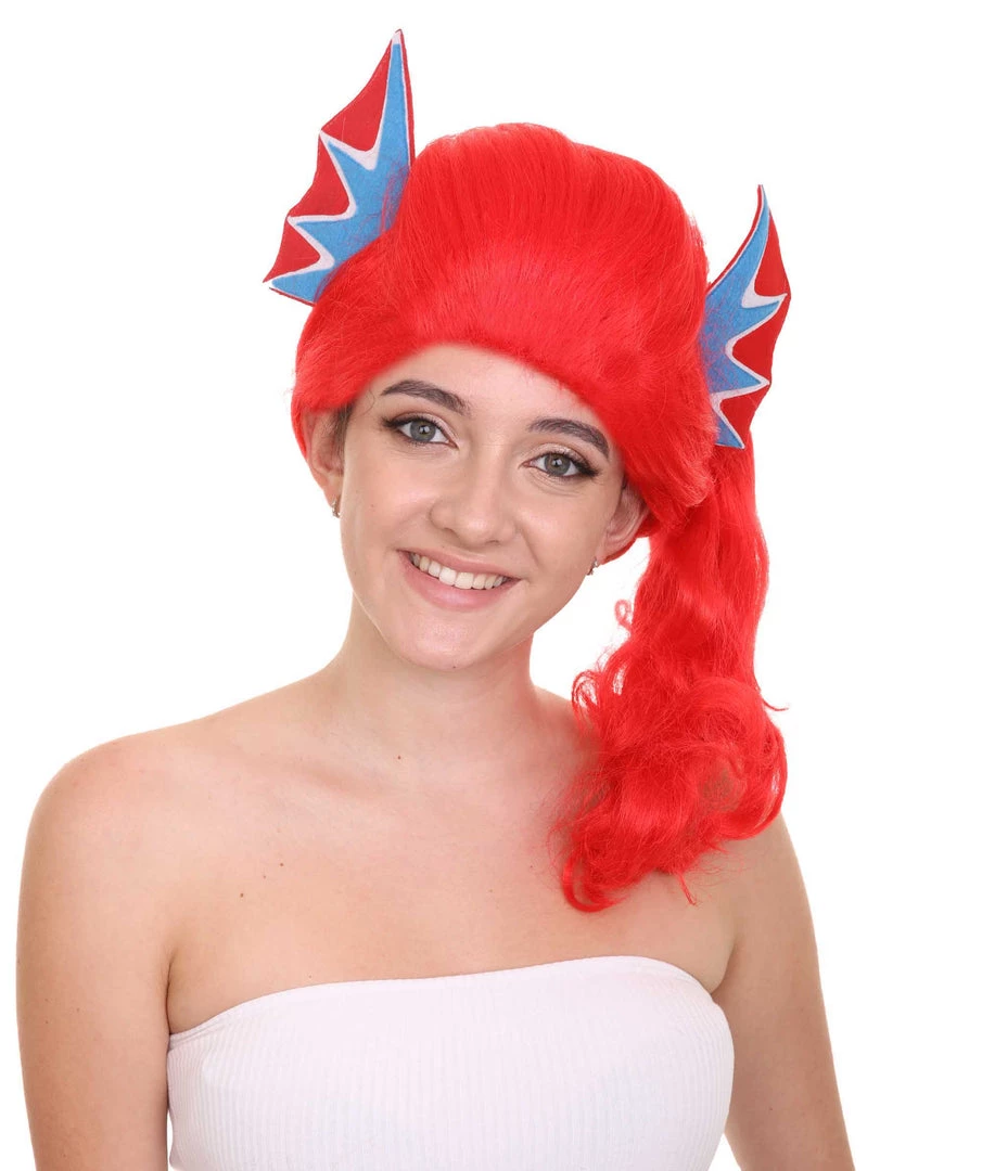 HPO Women's Womens Robot With Ears Wig | Red Sexy Cosplay Party Halloween Wig | Premium Breathable Capless Cap 6 HPO Women's Womens Robot With Ears Wig | Red Sexy Cosplay Party Halloween Wig | Premium Breathable Capless Cap