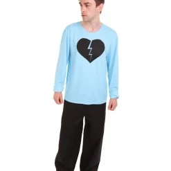 HPO Adult Men's My Heart Is Broken Long Sleeve Costumes | Lt. Blue Halloween Costume