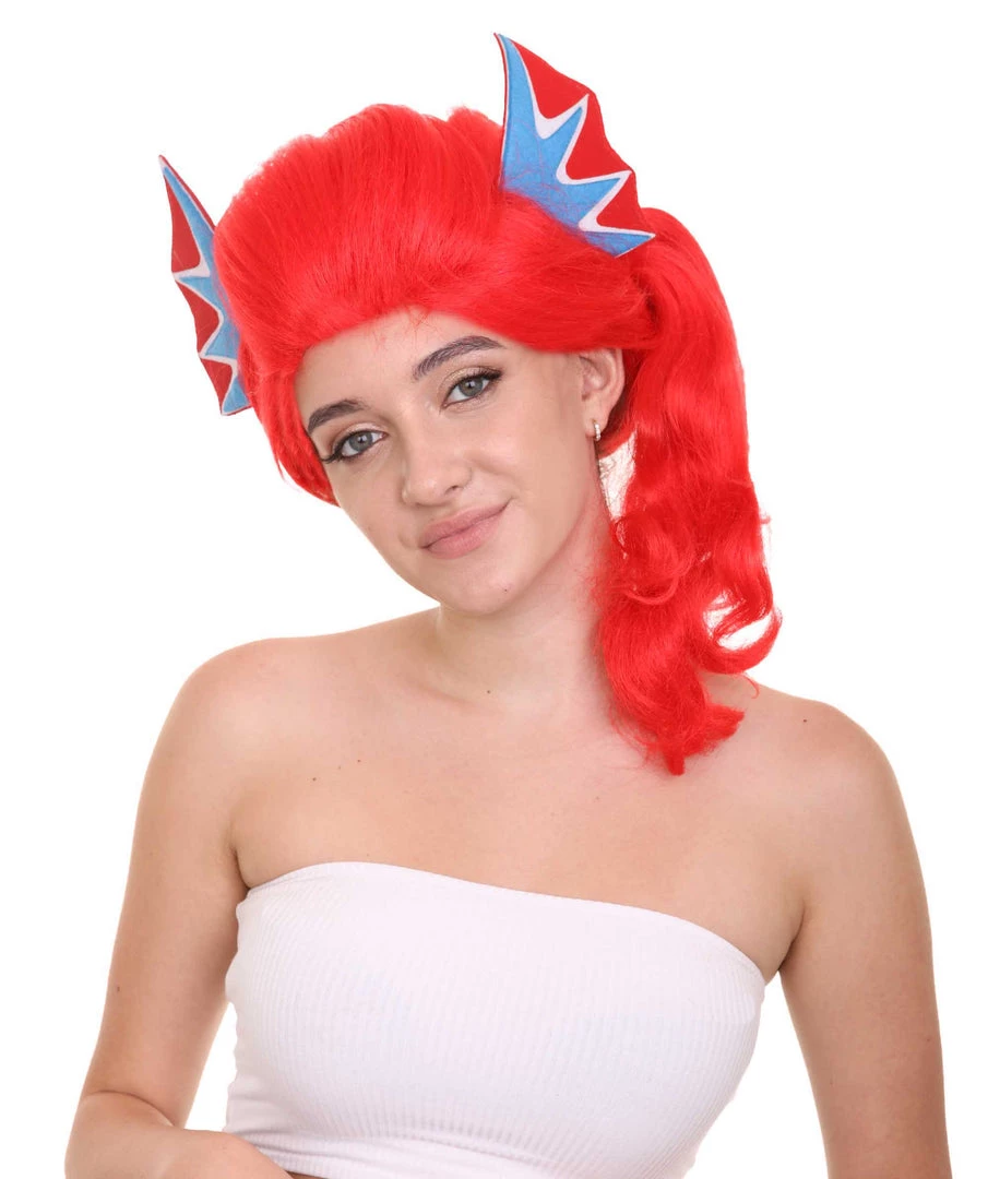 HPO Women's Womens Robot With Ears Wig | Red Sexy Cosplay Party Halloween Wig | Premium Breathable Capless Cap 1 HPO Women's Womens Robot With Ears Wig | Red Sexy Cosplay Party Halloween Wig | Premium Breathable Capless Cap