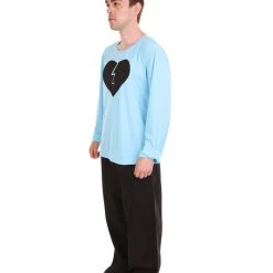 HPO Adult Men's My Heart Is Broken Long Sleeve Costumes | Lt. Blue Halloween Costume
