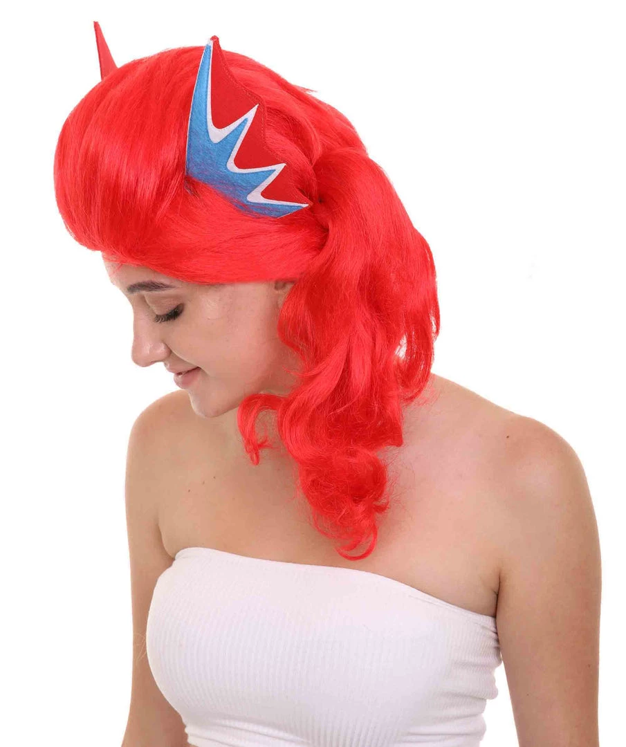 HPO Women's Womens Robot With Ears Wig | Red Sexy Cosplay Party Halloween Wig | Premium Breathable Capless Cap 2 HPO Women's Womens Robot With Ears Wig | Red Sexy Cosplay Party Halloween Wig | Premium Breathable Capless Cap