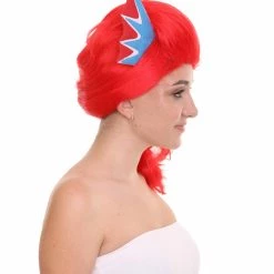 HPO Women's Womens Robot With Ears Wig | Red Sexy Cosplay Party Halloween Wig | Premium Breathable Capless Cap 13 HPO Women's Womens Robot With Ears Wig | Red Sexy Cosplay Party Halloween Wig | Premium Breathable Capless Cap