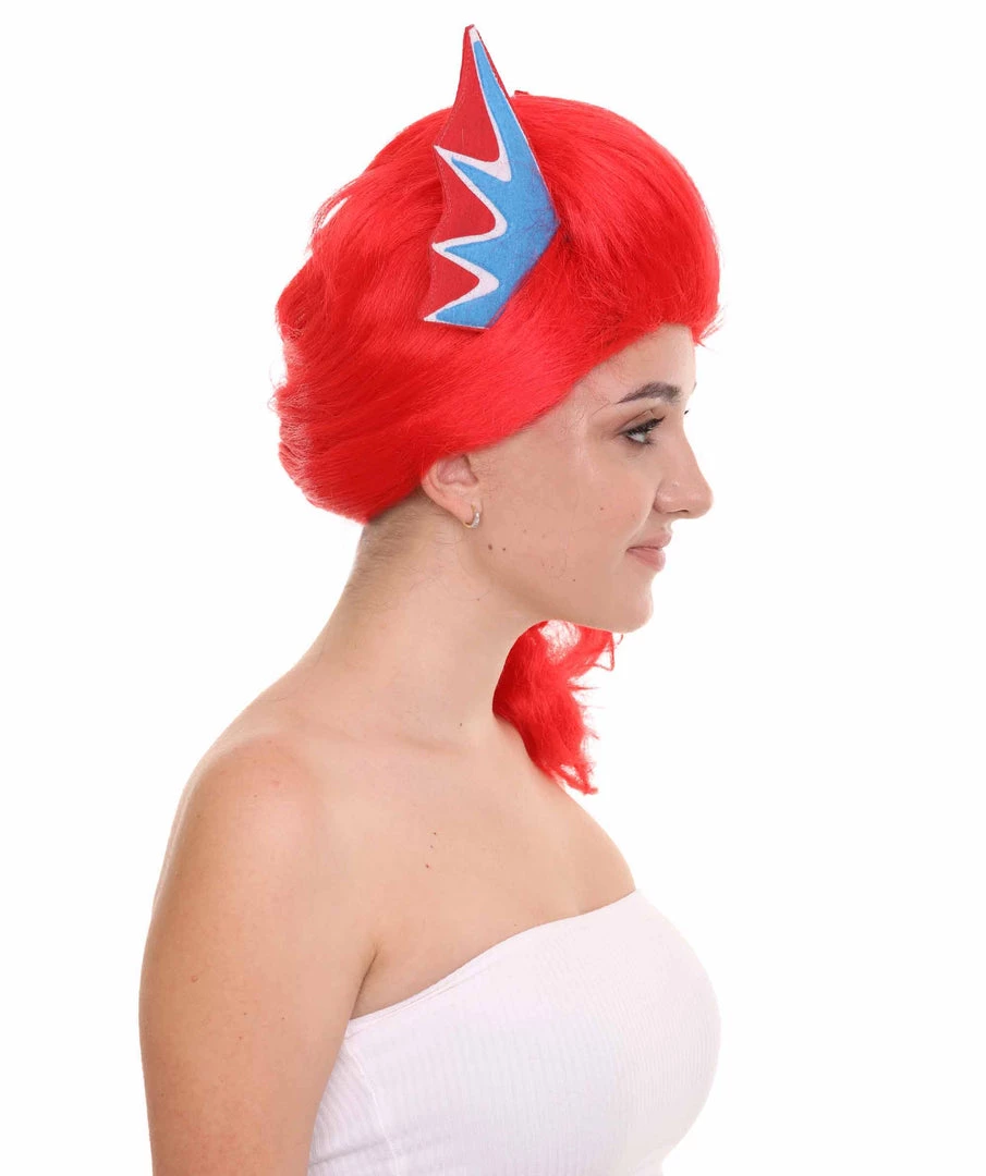 HPO Women's Womens Robot With Ears Wig | Red Sexy Cosplay Party Halloween Wig | Premium Breathable Capless Cap 5 HPO Women's Womens Robot With Ears Wig | Red Sexy Cosplay Party Halloween Wig | Premium Breathable Capless Cap