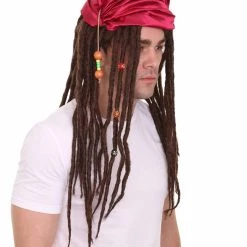 HPO Men's Buccaneer Braided Mens Wig | Cosplay Halloween Wig | Premium Breathable Capless Cap