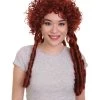 HPO Women's Womens Renaissance Lady Colonial Wig | Red Historical Wigs | Premium Breathable Capless Cap