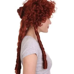 HPO Women's Womens Renaissance Lady Colonial Wig | Red Historical Wigs | Premium Breathable Capless Cap 13 HPO Women's Womens Renaissance Lady Colonial Wig | Red Historical Wigs | Premium Breathable Capless Cap