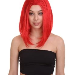 HPO Womens Superhero Red Wig | TV/Movie Wigs | Premium Breathable Capless Cap