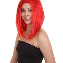 HPO Womens Superhero Red Wig | TV/Movie Wigs | Premium Breathable Capless Cap