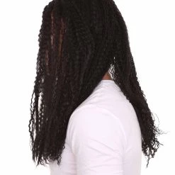 HPO Rock Curly Mens Wig | Black Long Cosplay Halloween Wig | Premium Breathable Capless Cap 10 HPO Rock Curly Mens Wig | Black Long Cosplay Halloween Wig | Premium Breathable Capless Cap