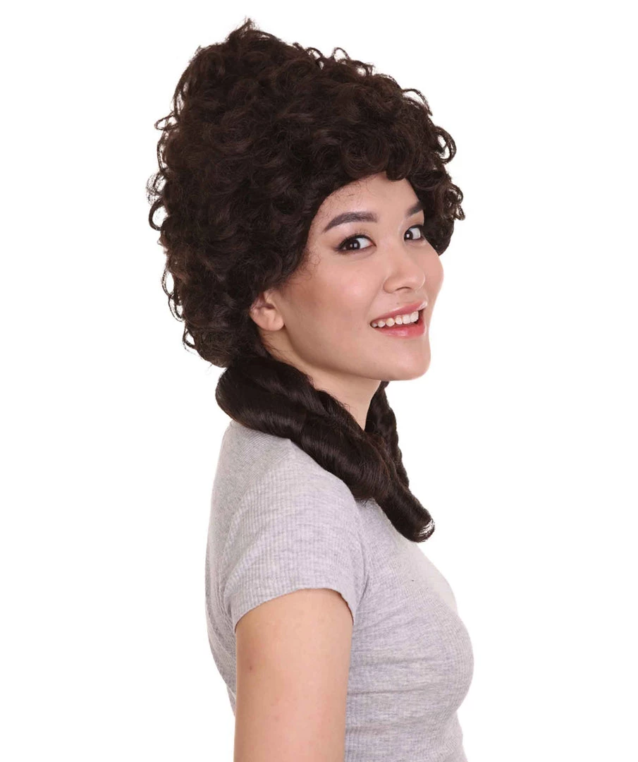 HPO Women's Womens 18th Century Colonial Lady Wig | Dark Brown Historical Wigs 6 HPO Women's Womens 18th Century Colonial Lady Wig | Dark Brown Historical Wigs