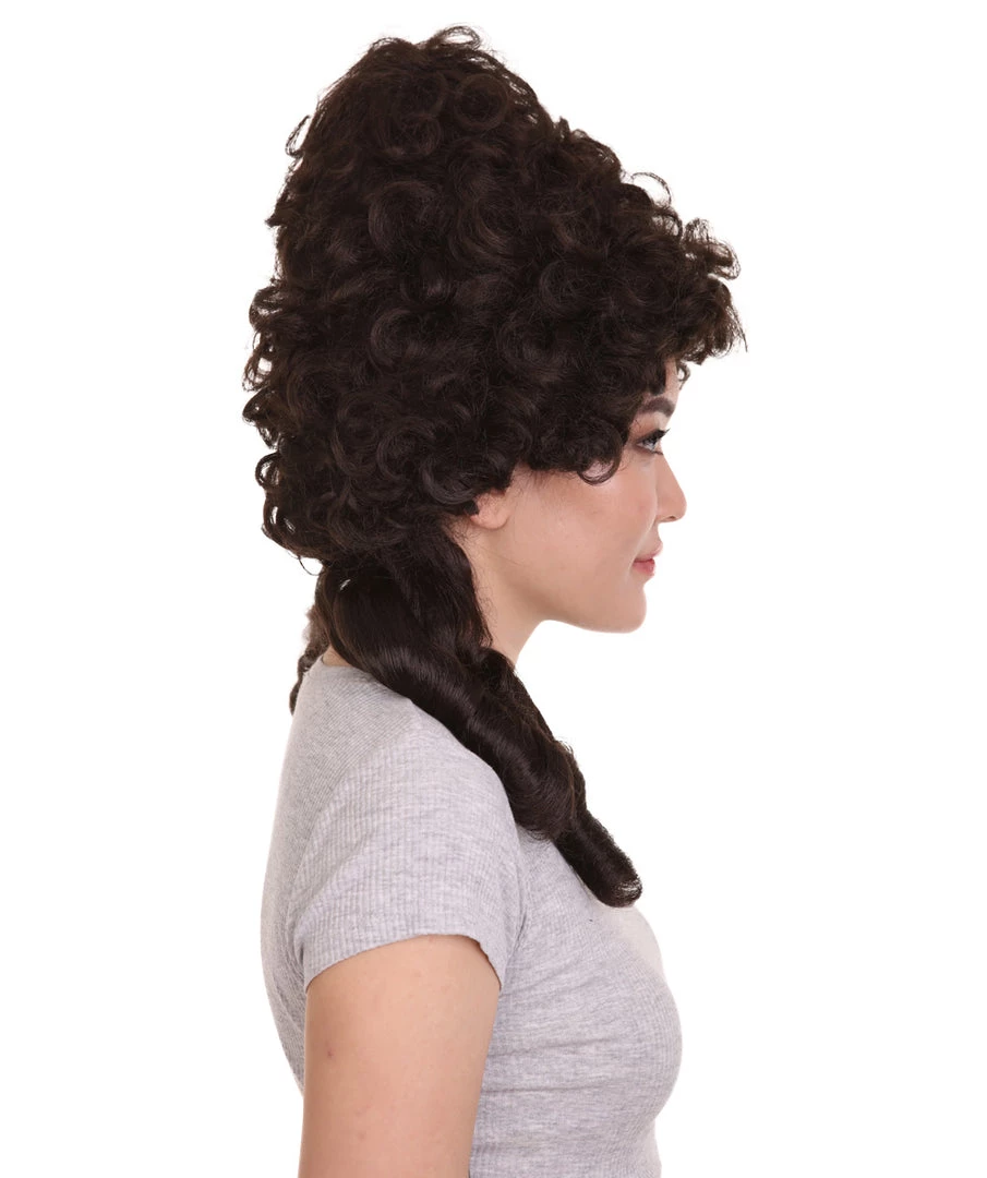 HPO Women's Womens 18th Century Colonial Lady Wig | Dark Brown Historical Wigs 5 HPO Women's Womens 18th Century Colonial Lady Wig | Dark Brown Historical Wigs