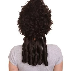 HPO Women's Womens 18th Century Colonial Lady Wig | Dark Brown Historical Wigs 12 HPO Women's Womens 18th Century Colonial Lady Wig | Dark Brown Historical Wigs