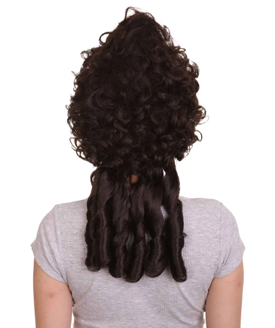 HPO Women's Womens 18th Century Colonial Lady Wig | Dark Brown Historical Wigs 4 HPO Women's Womens 18th Century Colonial Lady Wig | Dark Brown Historical Wigs