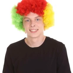 FLAGWIGS Sport Afro Fun Wig Collection | Jumbo Red Yellow Wig