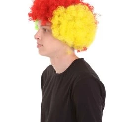 FLAGWIGS Sport Afro Fun Wig Collection | Jumbo Red Yellow Wig