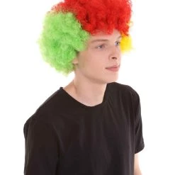 FLAGWIGS Sport Afro Fun Wig Collection | Jumbo Red Yellow Wig