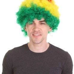 FLAGWIGS Sport Afro Fun Wig Collection | Jumbo Red Yellow Wig