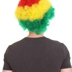 FLAGWIGS Sport Afro Fun Wig Collection | Jumbo Red Yellow Wig