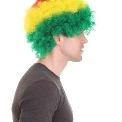 FLAGWIGS Sport Afro Fun Wig Collection | Jumbo Red Yellow Wig