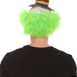 HPO Men's Half-bald Head Joker Wig With Funny Hat Wig | Medium Green Wigs