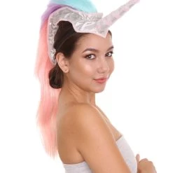 PRYZM Unicorn Headdress | Womens Long Colorful Majestic Unicorn Mohawk Headpiece | Breathable Cap Design 12 PRYZM Unicorn Headdress | Womens Long Colorful Majestic Unicorn Mohawk Headpiece | Breathable Cap Design